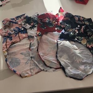 Floral and Leaf Print Scarves Set